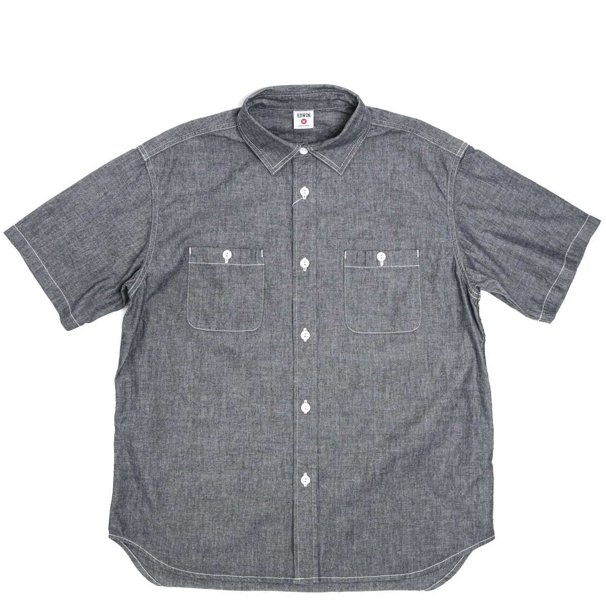 Short Sleeve Workshirt Black Chambray sold by Brooklyn Clothing Co.