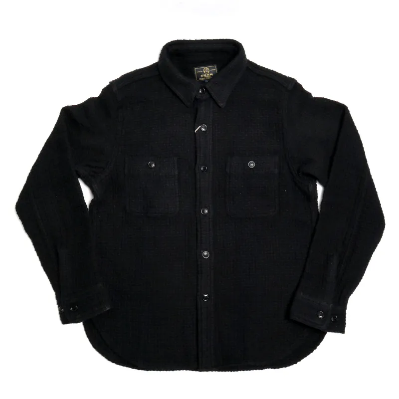 5697 "Kurozome" Sashiko Shirt Kyoto Black sold by Brooklyn Clothing Co.
