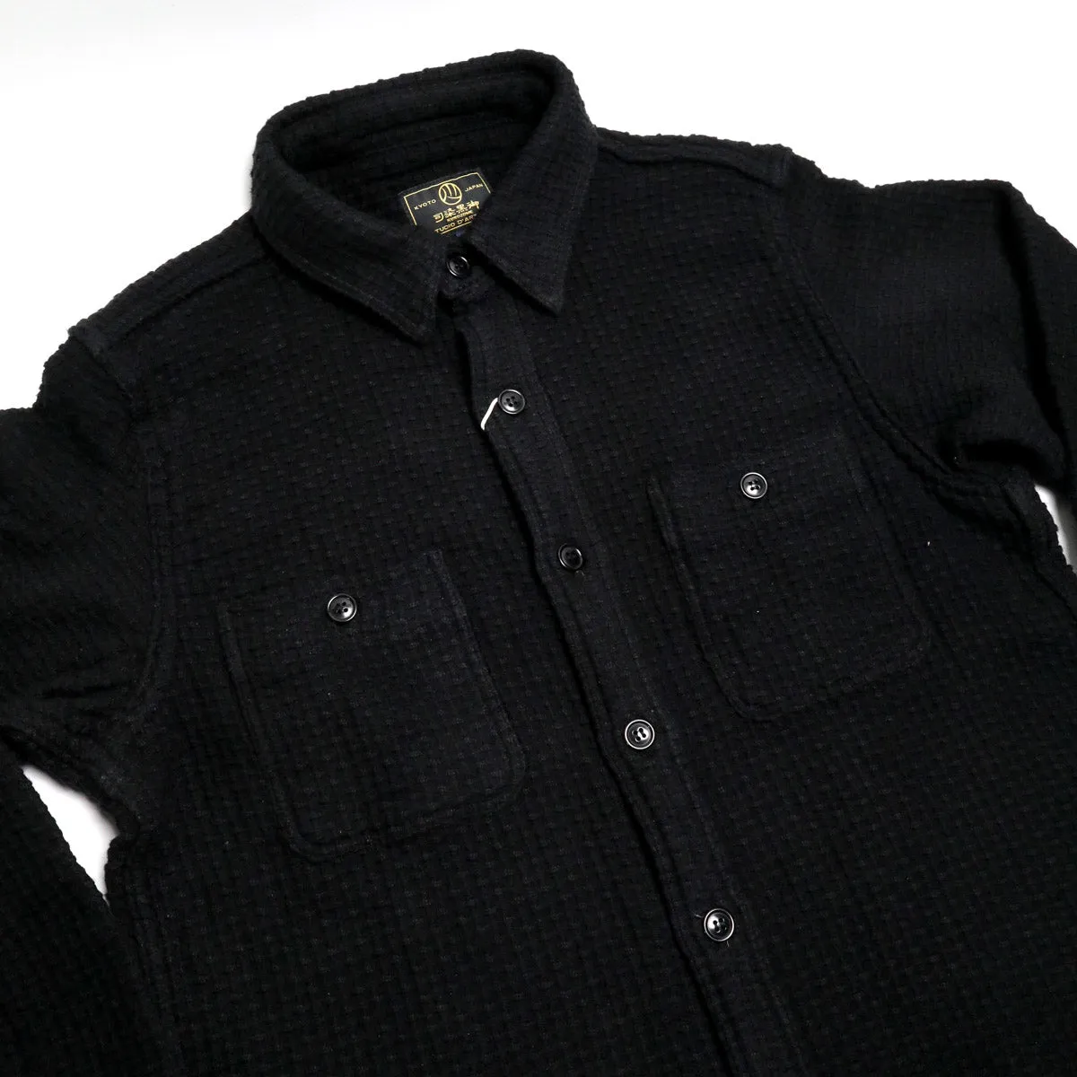 5697 "Kurozome" Sashiko Shirt Kyoto Black sold by Brooklyn Clothing Co. product image thumbnail 3