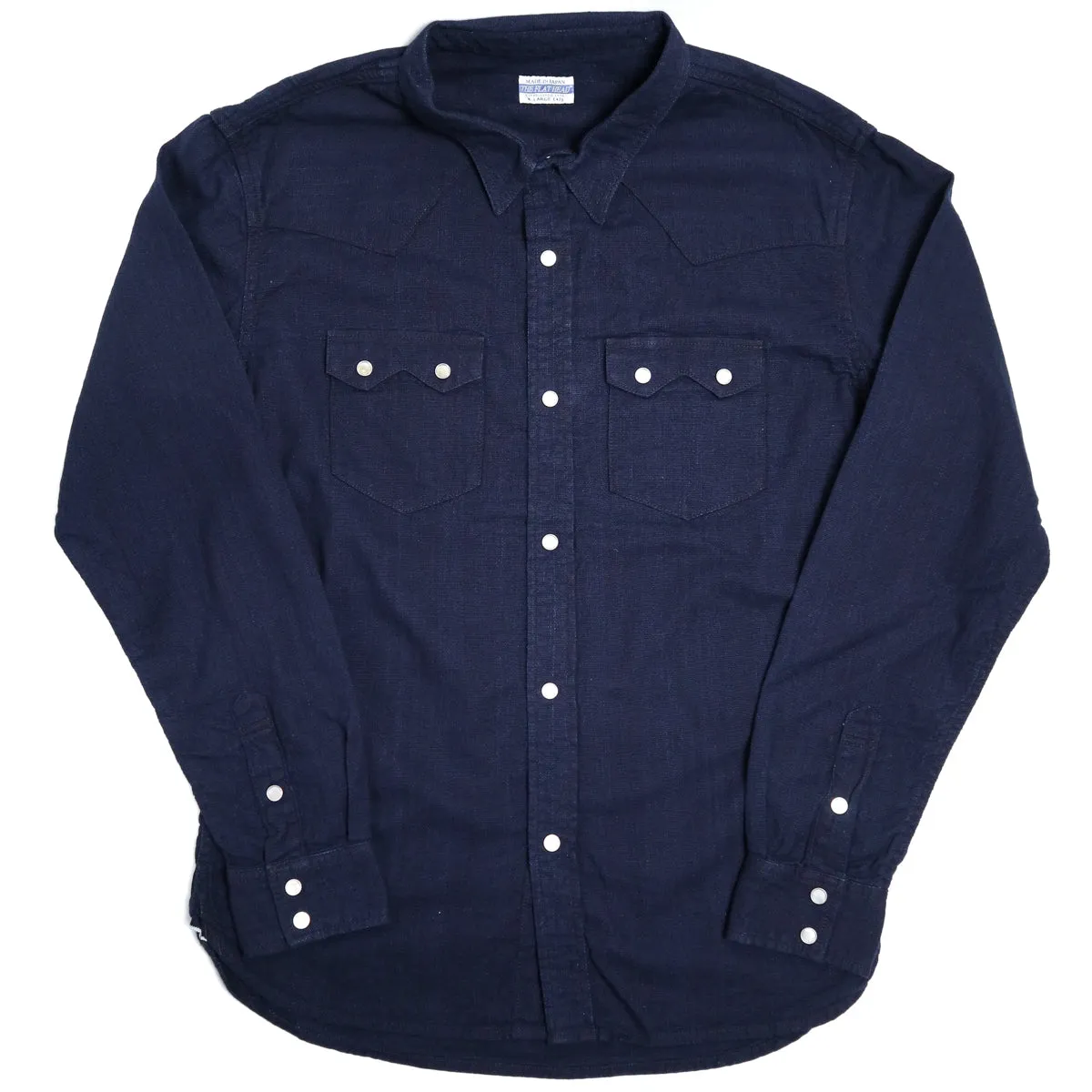 FN-SCW-002L 5.5oz Indigo Dobby Western Shirt sold by Brooklyn Clothing Co.