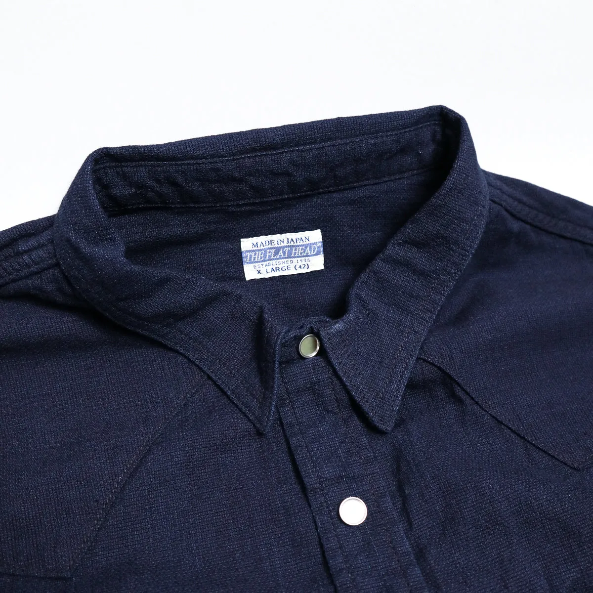FN-SCW-002L 5.5oz Indigo Dobby Western Shirt sold by Brooklyn Clothing Co. product image thumbnail 2