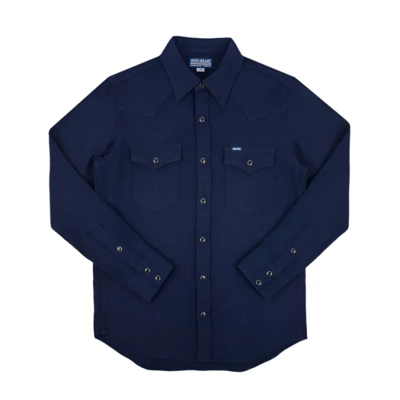 IHSH-413-IND 5oz Selvedge Dobby Cloth Western Shirt Indigo sold by Brooklyn Clothing Co.