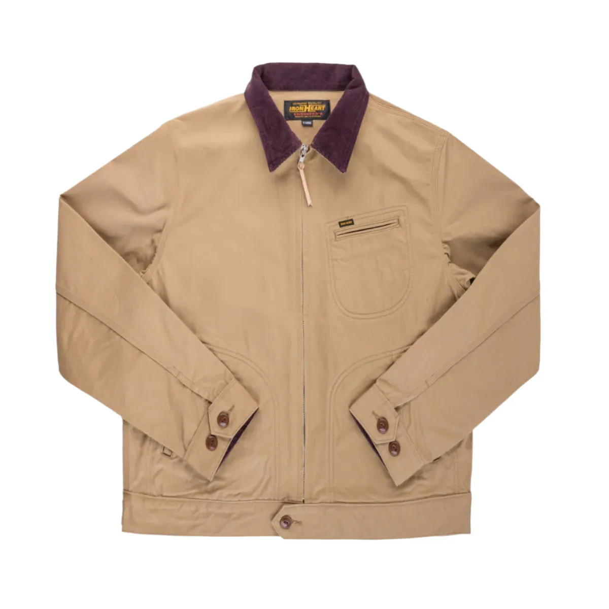 IHJ-144-BEI 12oz Kurashikizome Twill Work Jacket Beige sold by Brooklyn Clothing Co.