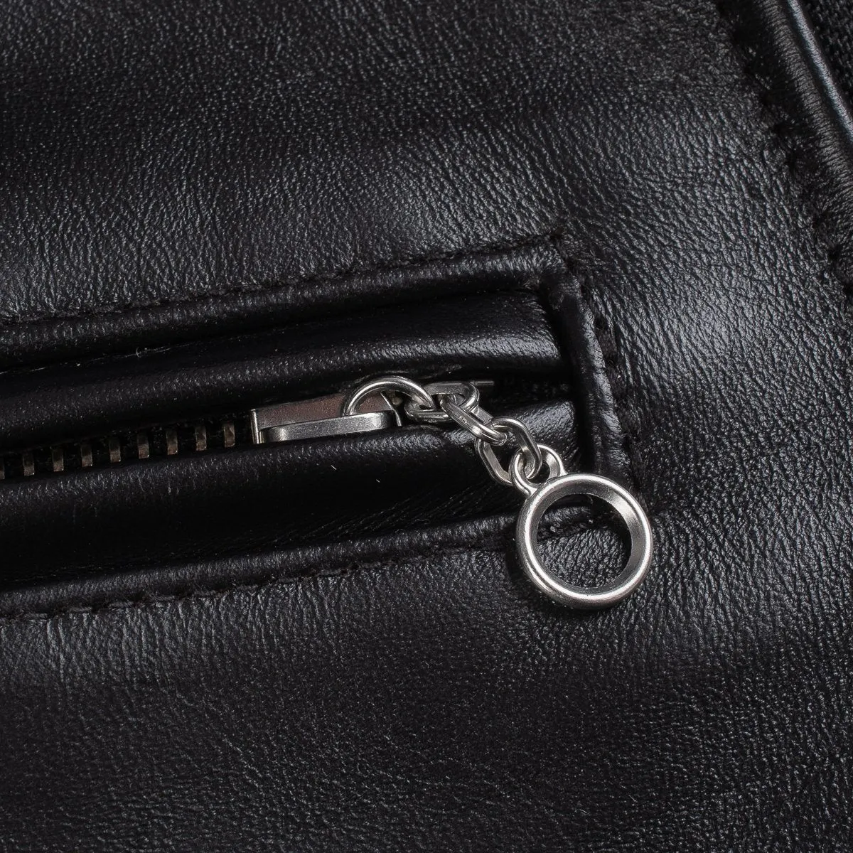 IHJ-54 BLK Japanese Horsehide Rider’s Jacket with Collar Black (Tea-Core Dyed) sold by Brooklyn Clothing Co. product image thumbnail 4