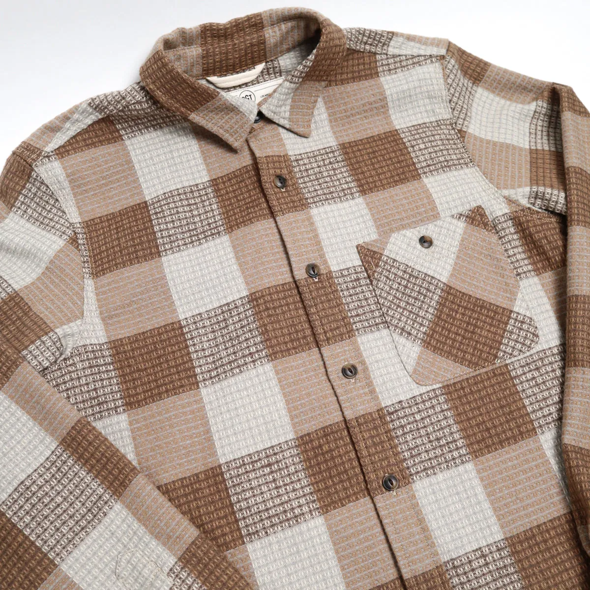 Oxford Shirt Tan Waffle Plaid sold by Brooklyn Clothing Co. product image thumbnail 3