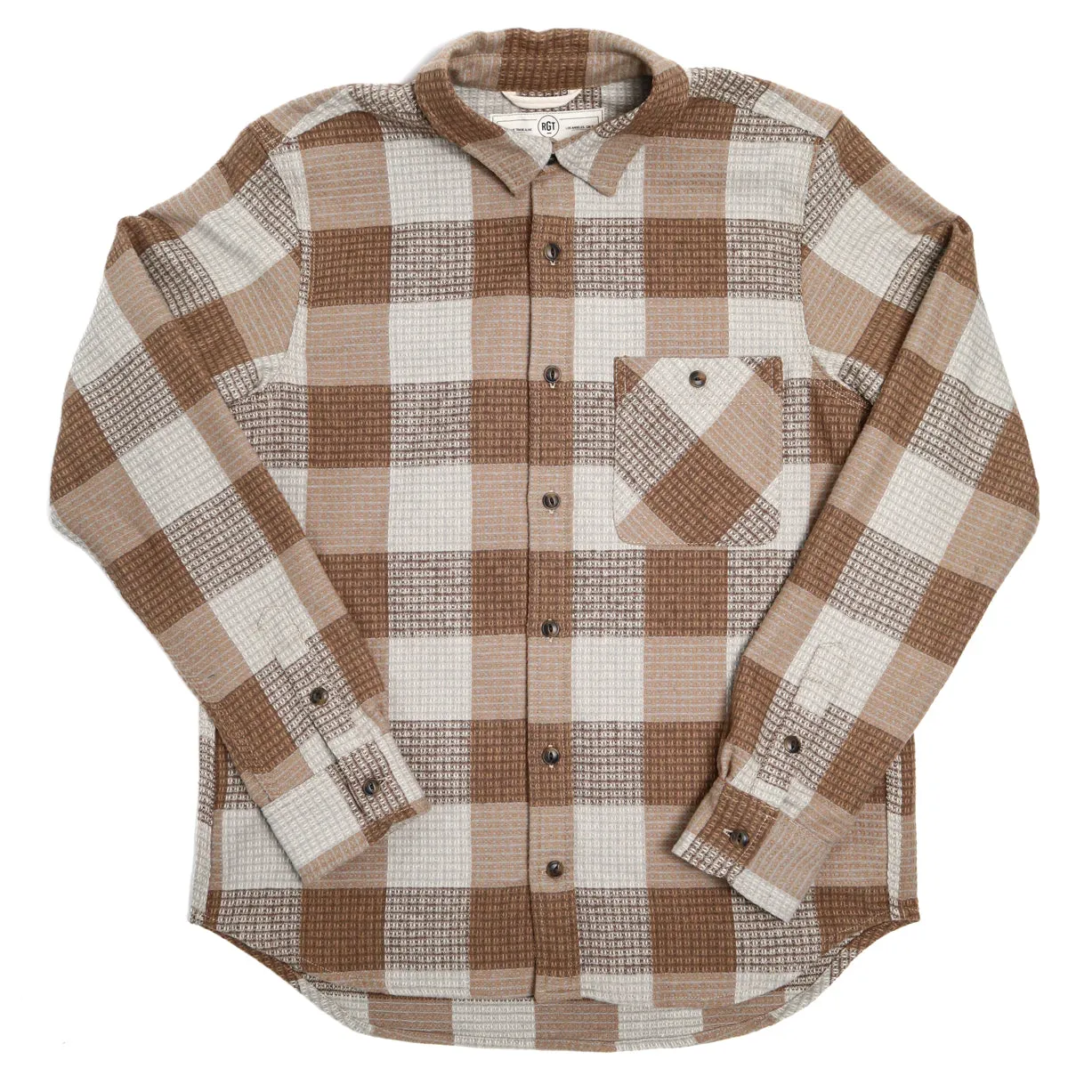 Oxford Shirt Tan Waffle Plaid sold by Brooklyn Clothing Co.