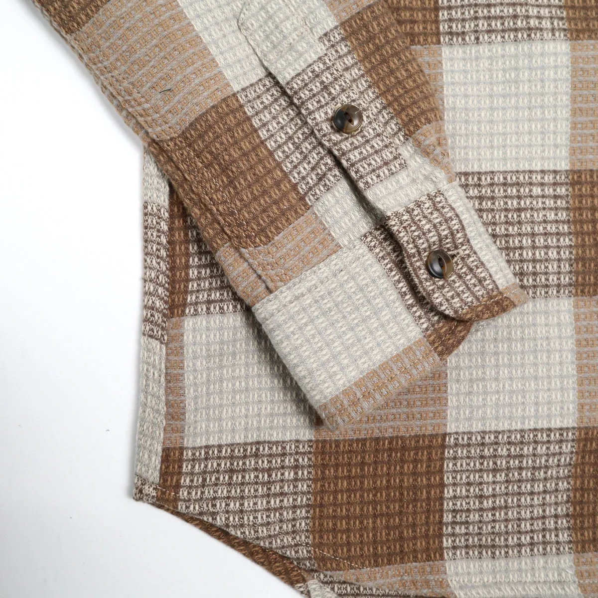 Oxford Shirt Tan Waffle Plaid sold by Brooklyn Clothing Co. product image thumbnail 4