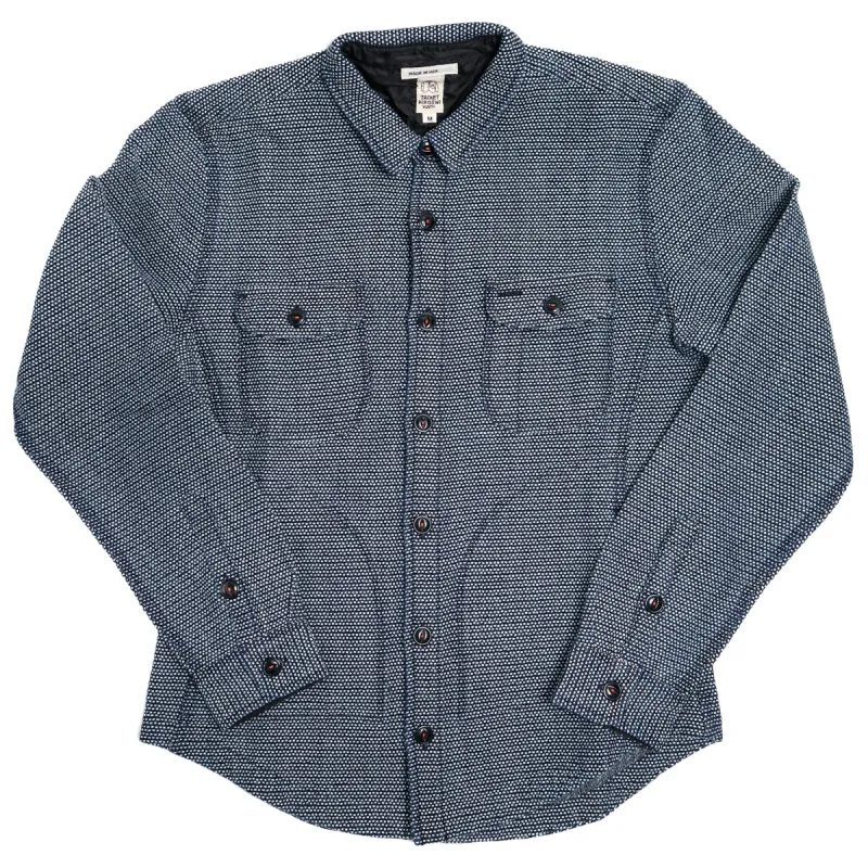 The Anvil Birds Eye Sashiko Dark Indigo sold by Brooklyn Clothing Co.