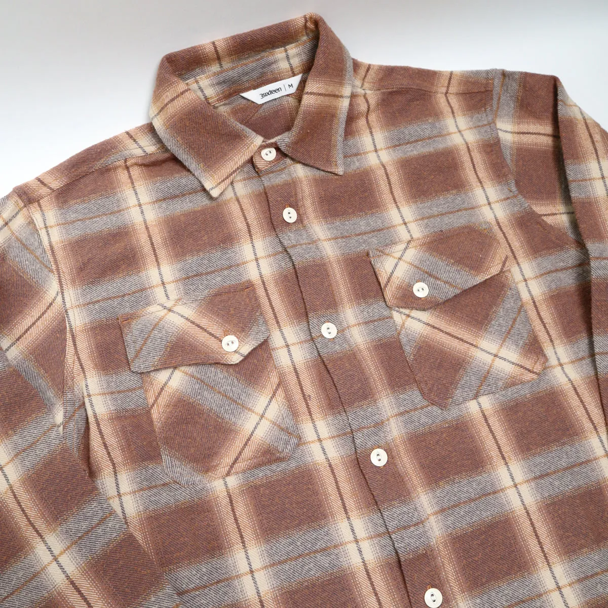 Crosscut Flannel Tobacco/Ecru Brush Check sold by Brooklyn Clothing Co. product image thumbnail 3