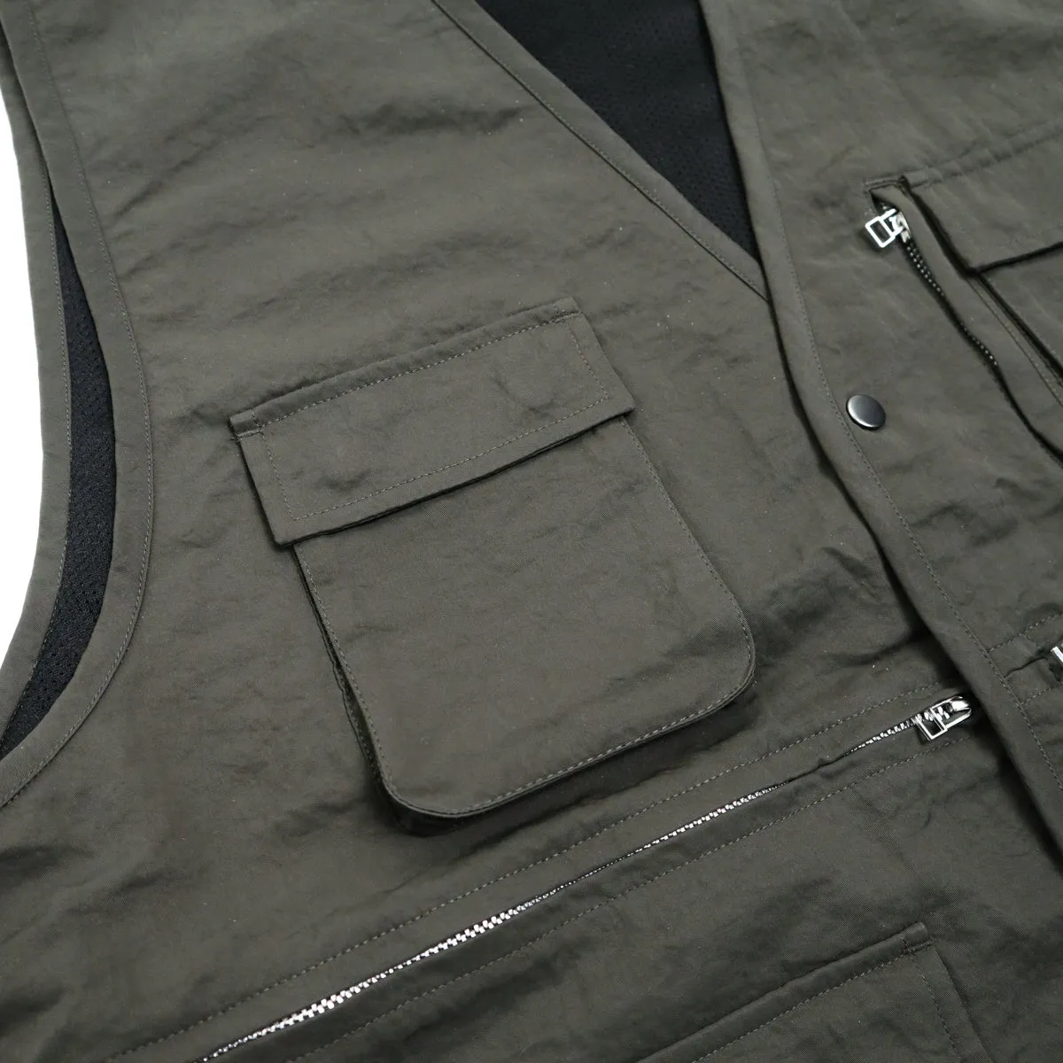 Field Vest Olive Wrinkle Nylon sold by Brooklyn Clothing Co. product image thumbnail 3