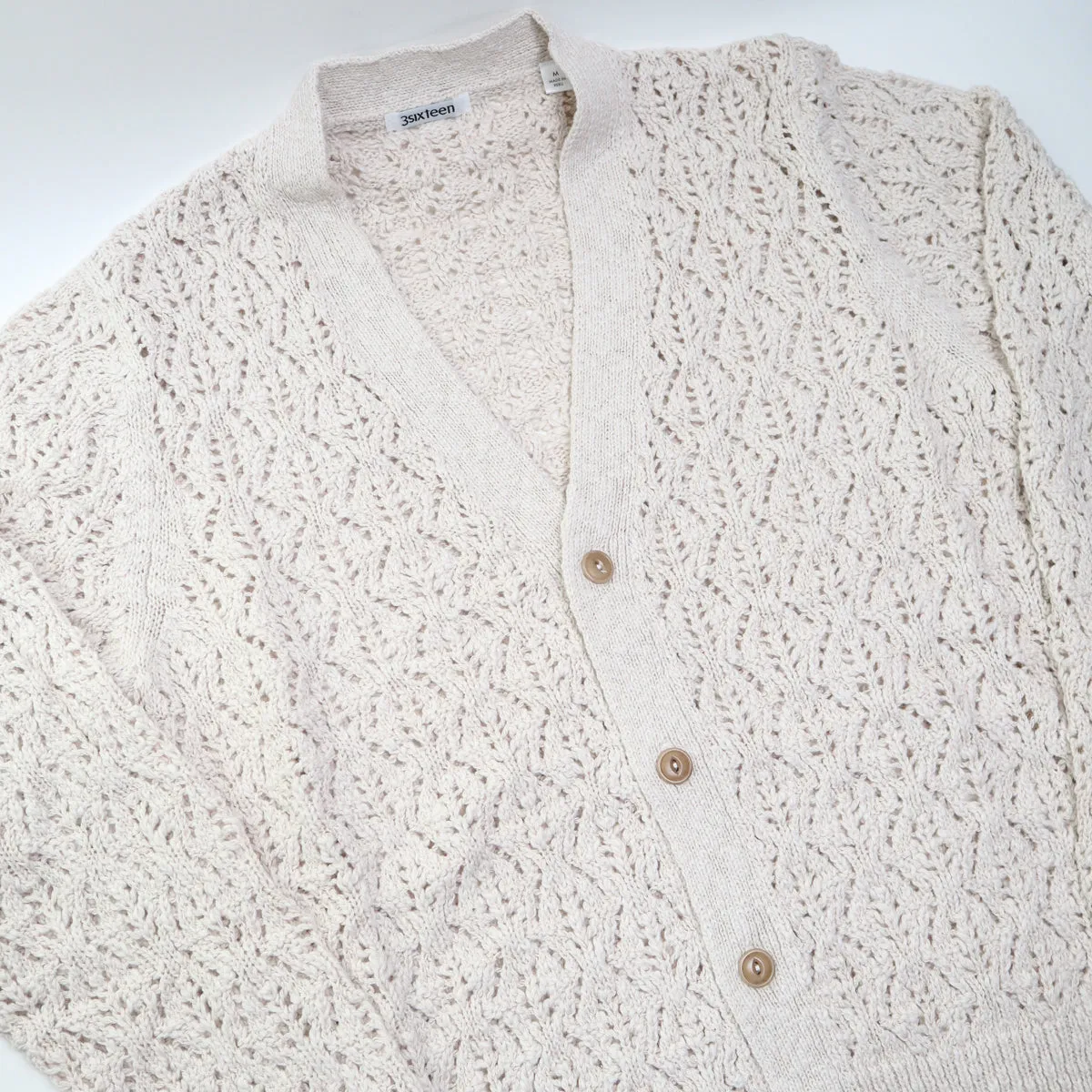 Classic Cardigan Ecru Flamme Lace Knit sold by Brooklyn Clothing Co. product image thumbnail 4