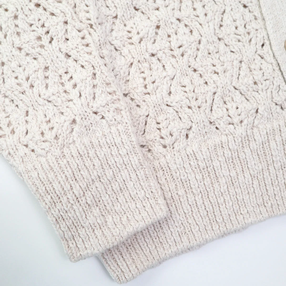 Classic Cardigan Ecru Flamme Lace Knit sold by Brooklyn Clothing Co. product image thumbnail 5