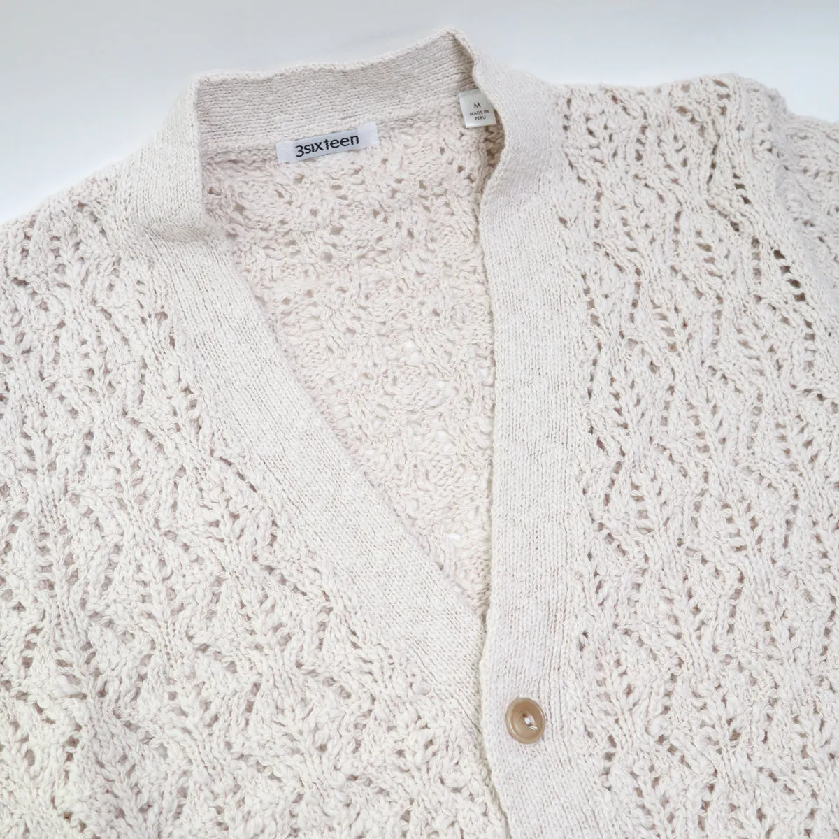 Classic Cardigan Ecru Flamme Lace Knit sold by Brooklyn Clothing Co. product image thumbnail 2