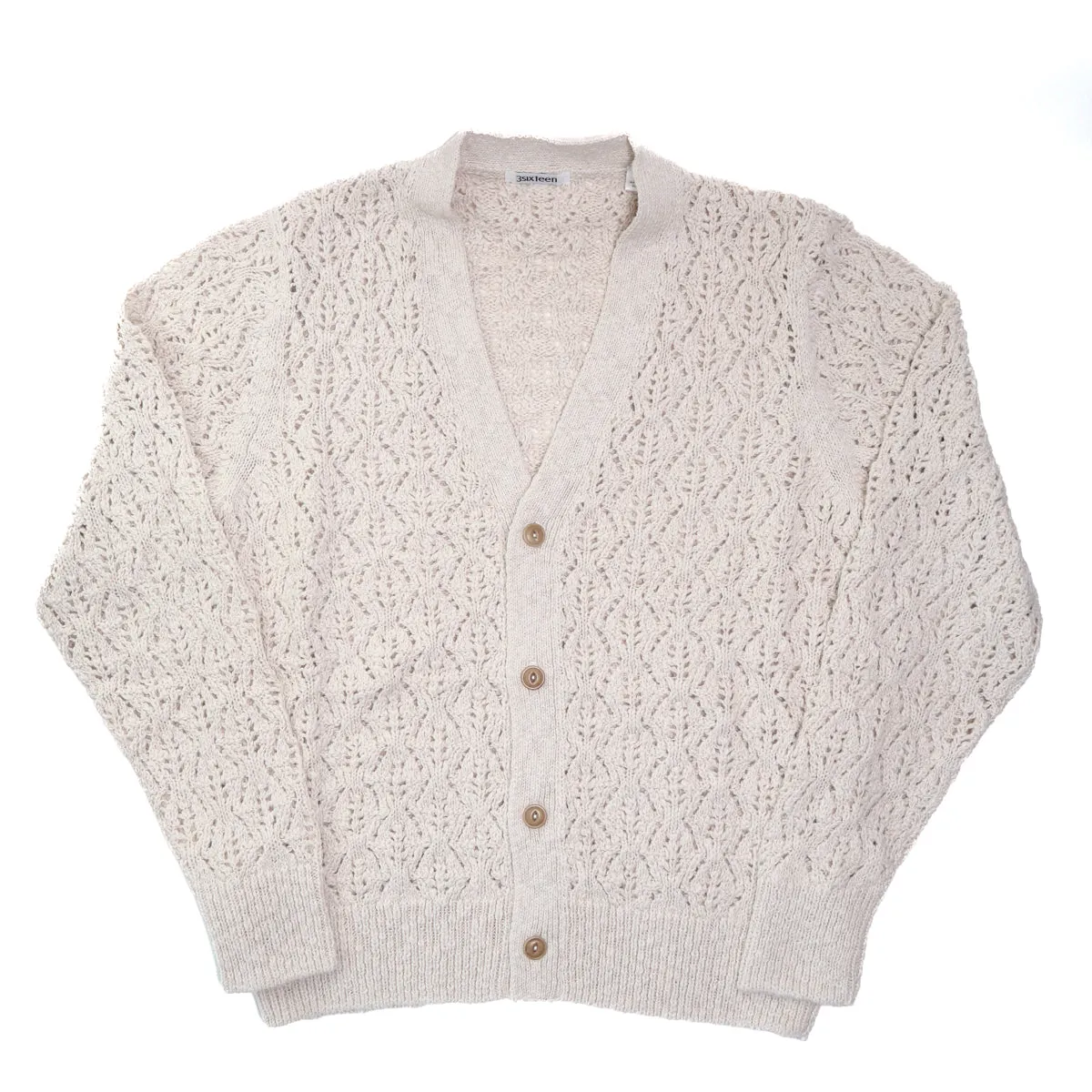 Classic Cardigan Ecru Flamme Lace Knit sold by Brooklyn Clothing Co.