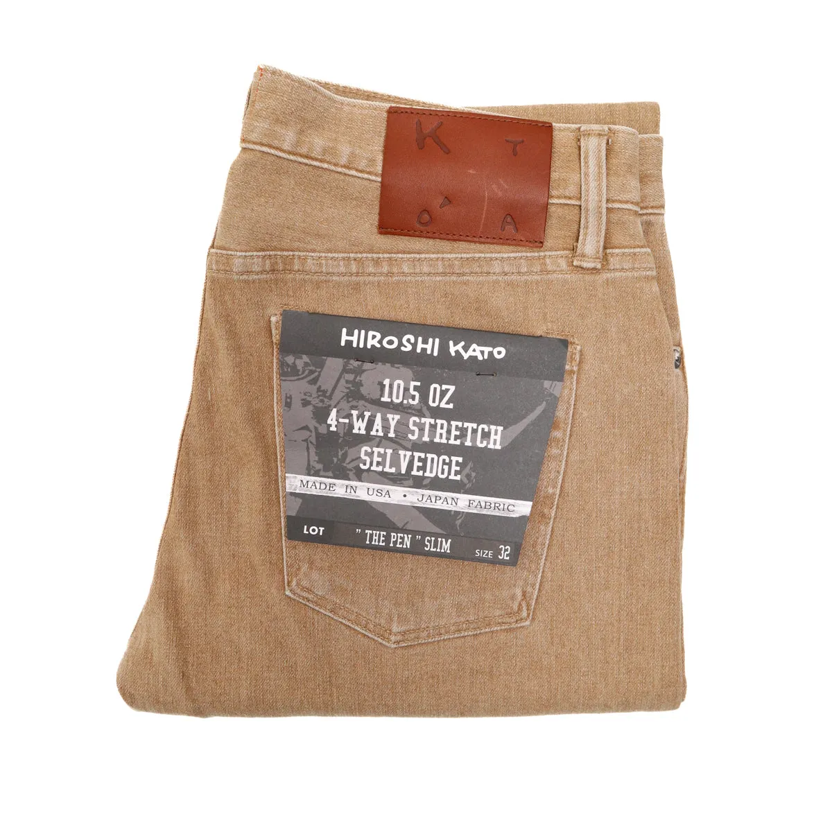 The Pen Slim 10.5oz Rustic Copper Selvedge Denim sold by Brooklyn Clothing Co.