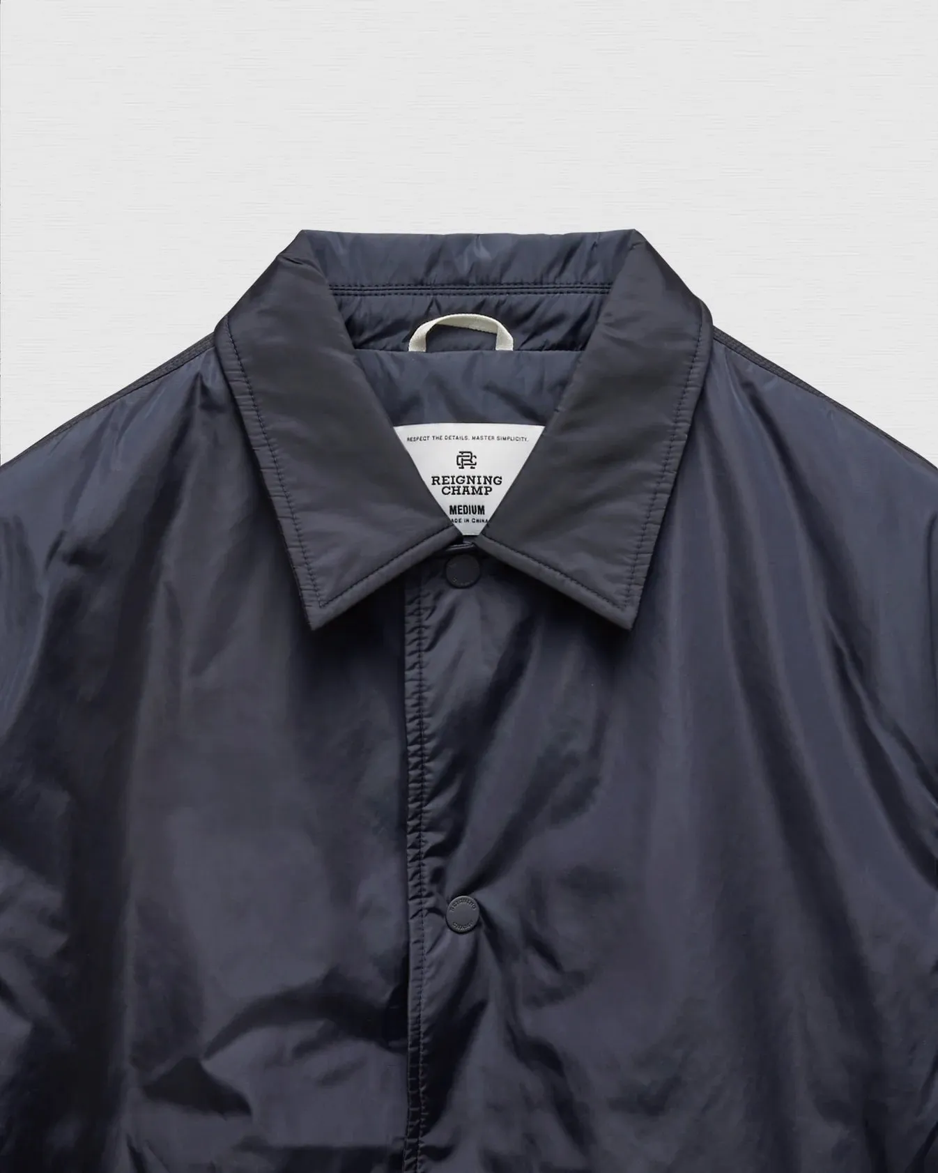 Econyl Satin Nylon Coach's Jacket Navy sold by Brooklyn Clothing Co. product image thumbnail 2