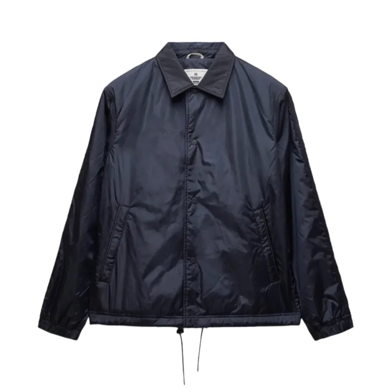 Econyl Satin Nylon Coach's Jacket Navy sold by Brooklyn Clothing Co.