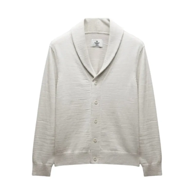 Cotton Slub Laurel Shawl Cardigan Oyster sold by Brooklyn Clothing Co.