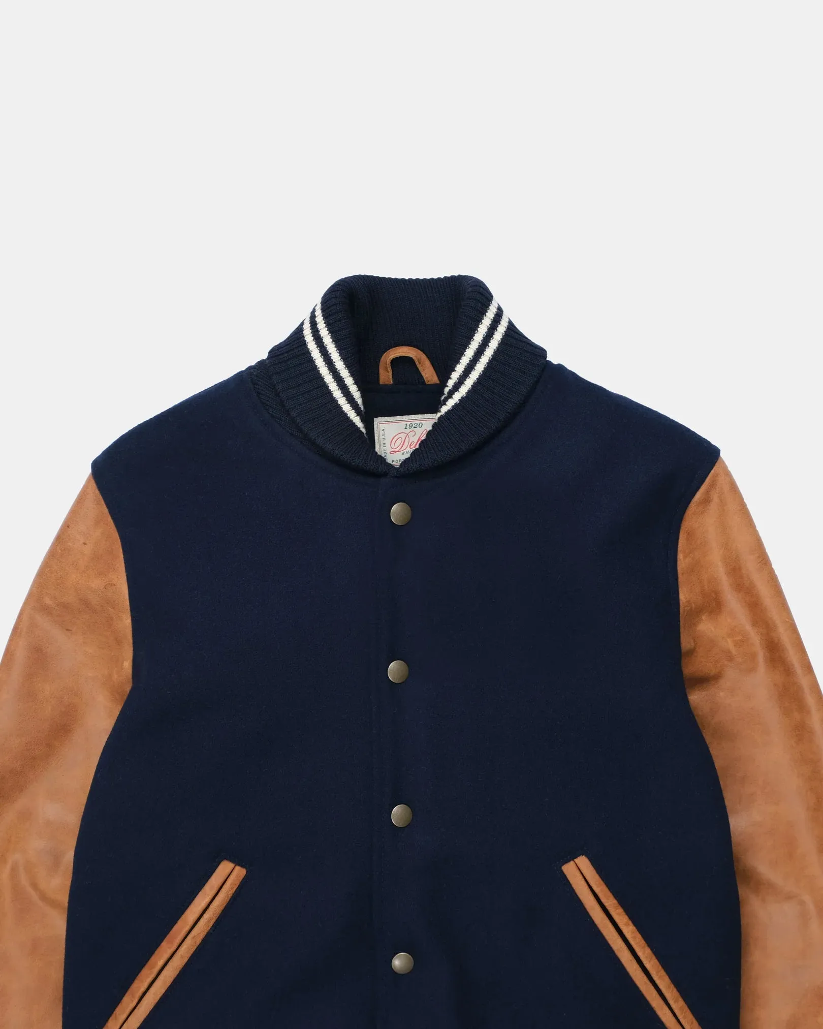 Varsity Jacket Dark Navy/Antique Rust sold by Brooklyn Clothing Co. product image thumbnail 3