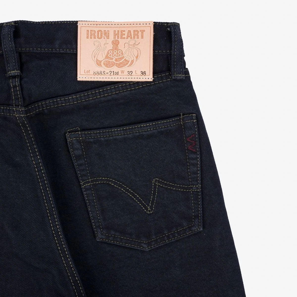 IH-888s-21od 21oz Selvedge Denim Medium/High Rise Tapered Cut Jeans Indigo Overdyed Black sold by Brooklyn Clothing Co. product image thumbnail 3