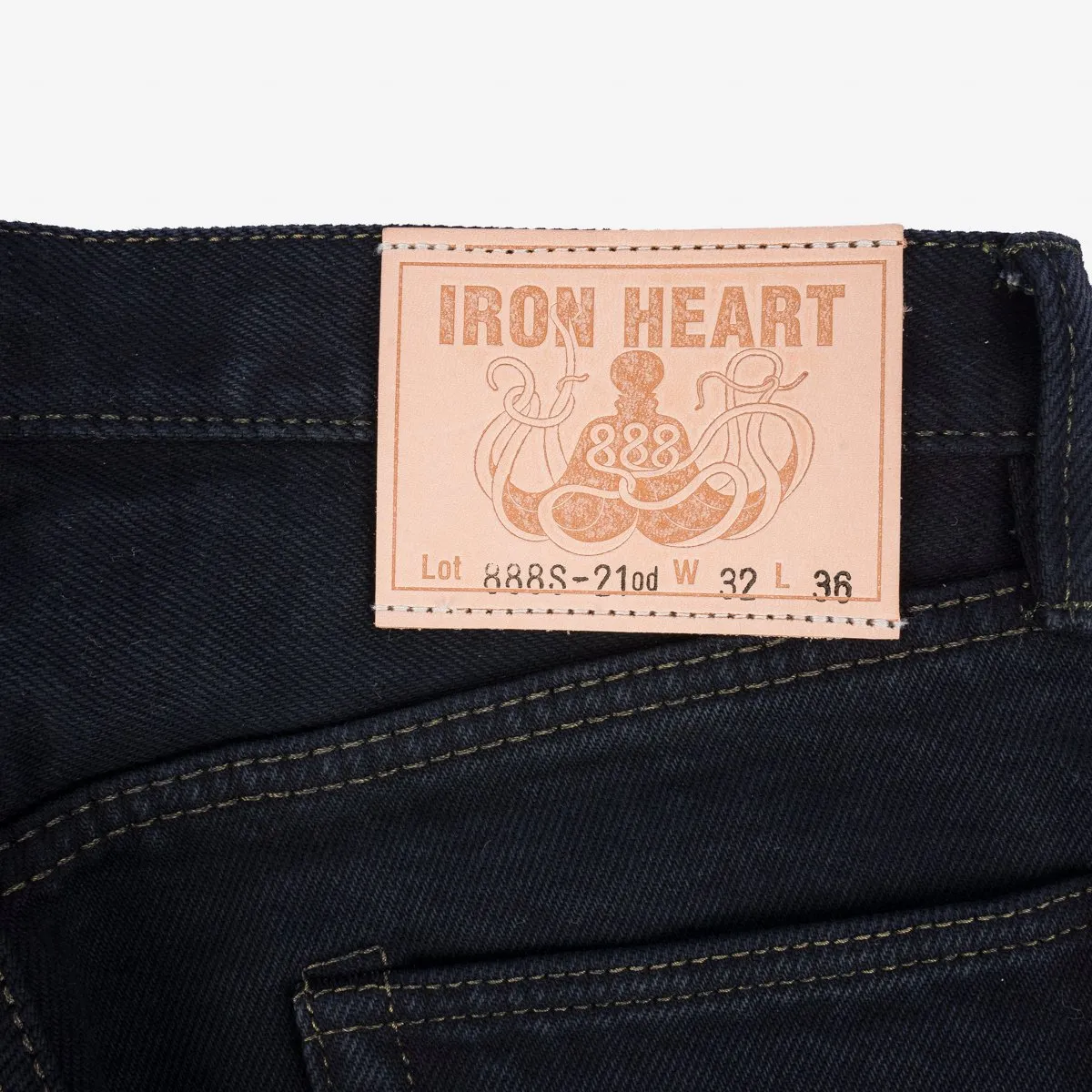 IH-888s-21od 21oz Selvedge Denim Medium/High Rise Tapered Cut Jeans Indigo Overdyed Black sold by Brooklyn Clothing Co. product image thumbnail 4