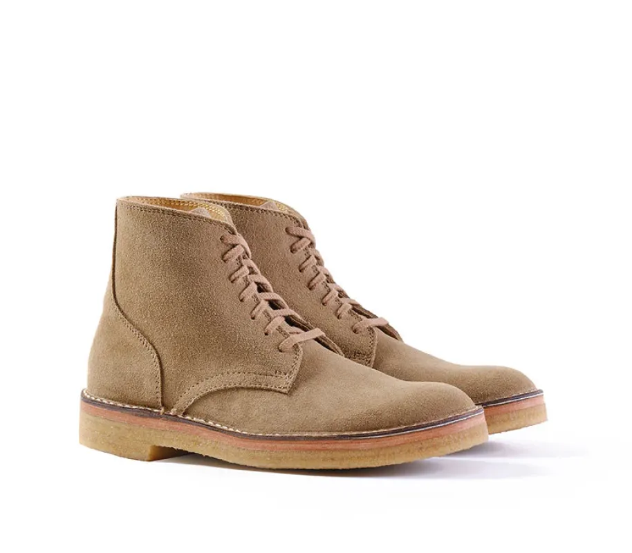 LK-044 Sahara Boots Japanese Suede Boots Khaki sold by Brooklyn Clothing Co.