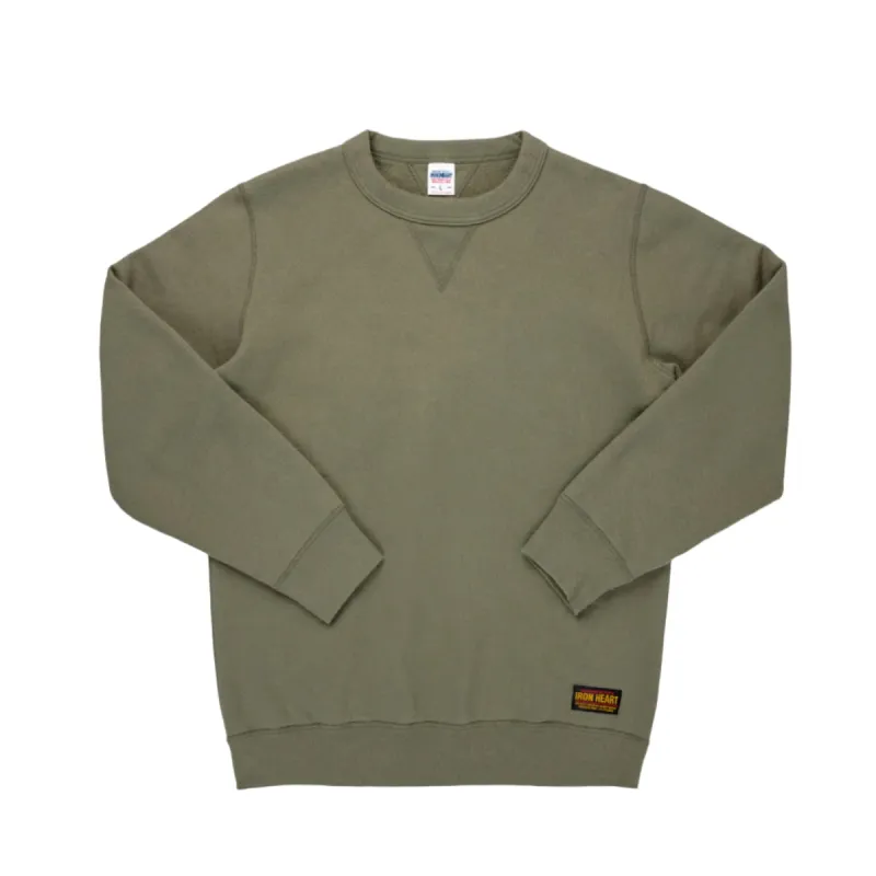 IHSW-69L-BLK 14oz Ultra Heavyweight Loopwheel Cotton Crew Neck Sweat - Olive sold by Brooklyn Clothing Co.