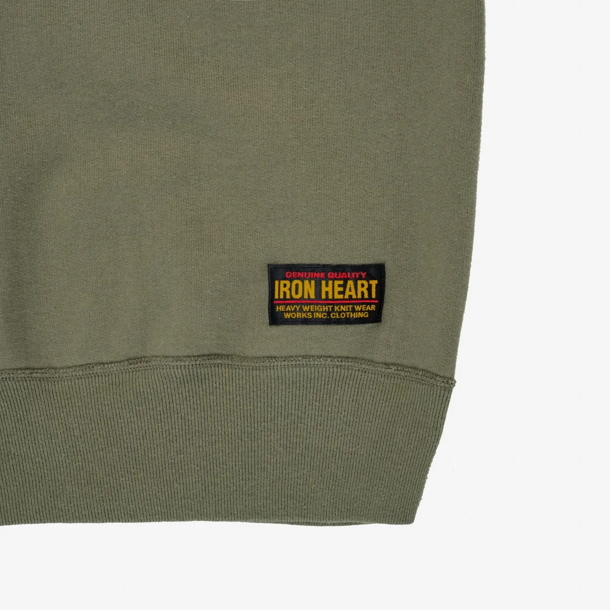 IHSW-69L-OLV 14oz Ultra Heavyweight Loopwheel Cotton Crew Neck Sweat Olive sold by Brooklyn Clothing Co. product image thumbnail 5