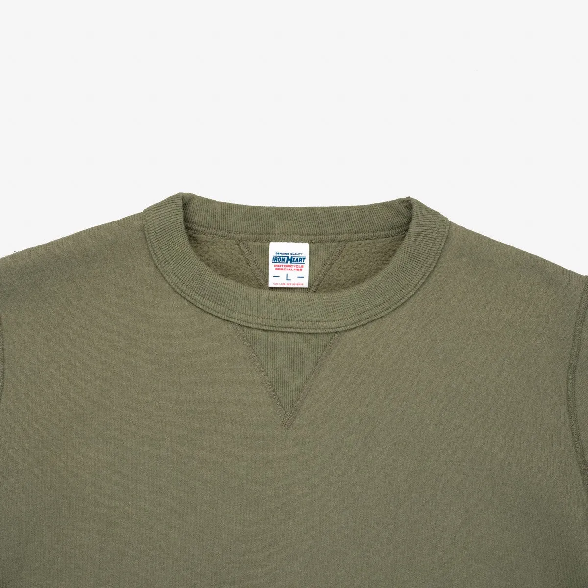 IHSW-69L-OLV 14oz Ultra Heavyweight Loopwheel Cotton Crew Neck Sweat Olive sold by Brooklyn Clothing Co. product image thumbnail 2