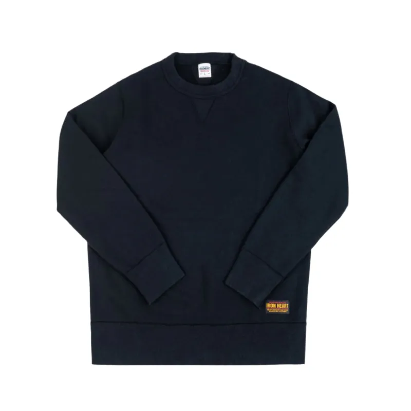 IHSW-69L-BLK 14oz Ultra Heavyweight Loopwheel Cotton Crew Neck Sweat Black sold by Brooklyn Clothing Co.
