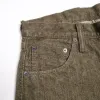 OL-14oz-019 14oz Selvedge Denim Relax Tapered Olive x White sold by Brooklyn Clothing Co.