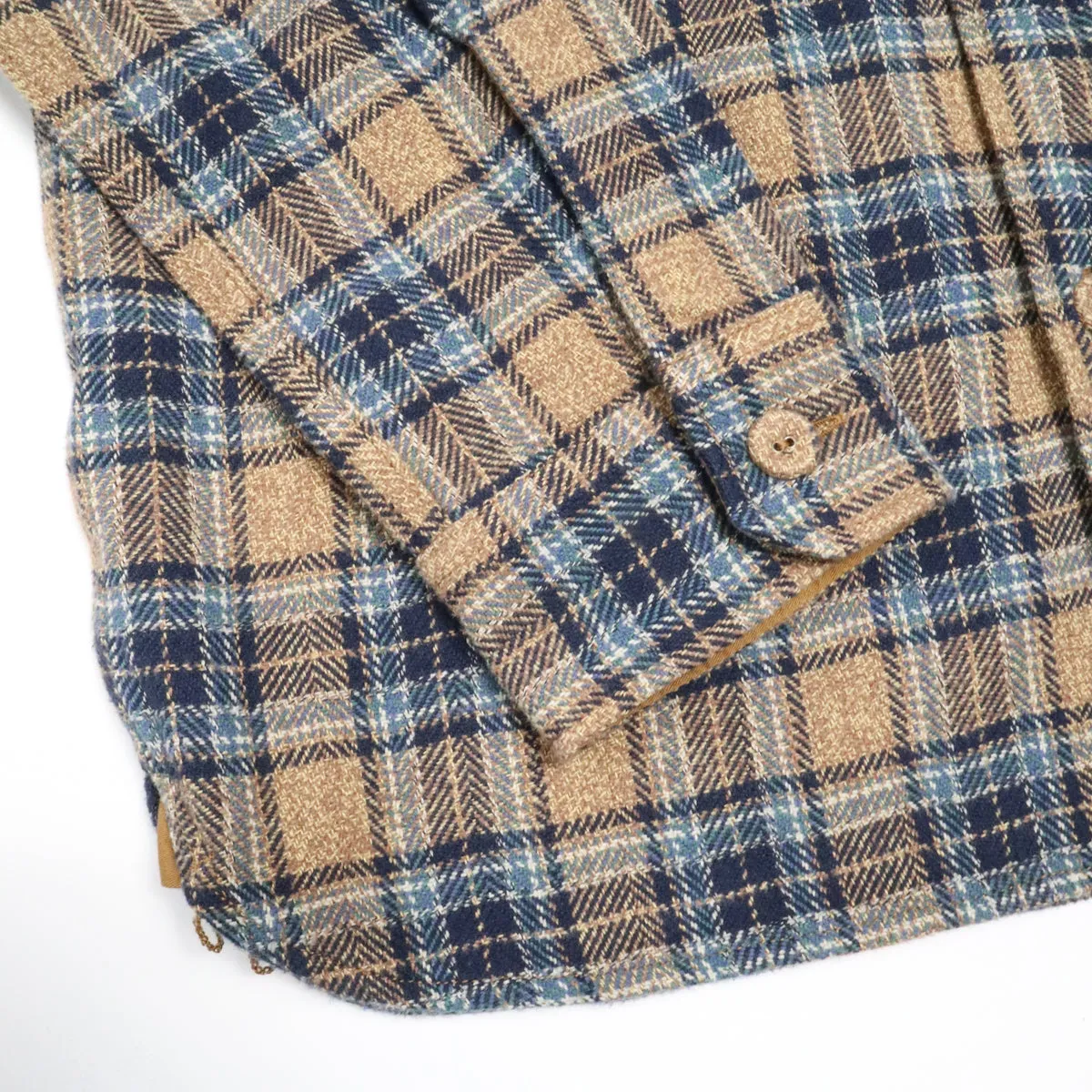 Cotton Tweed Check Double Pocket Shirt Beige sold by Brooklyn Clothing Co. product image thumbnail 4