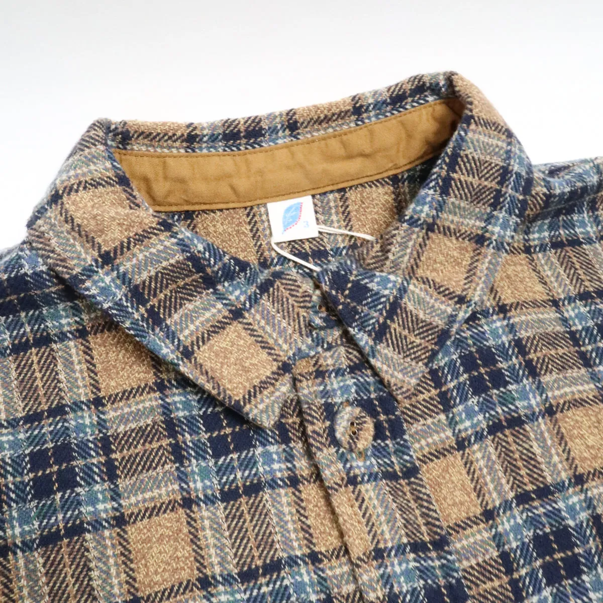Cotton Tweed Check Double Pocket Shirt Beige sold by Brooklyn Clothing Co. product image thumbnail 2