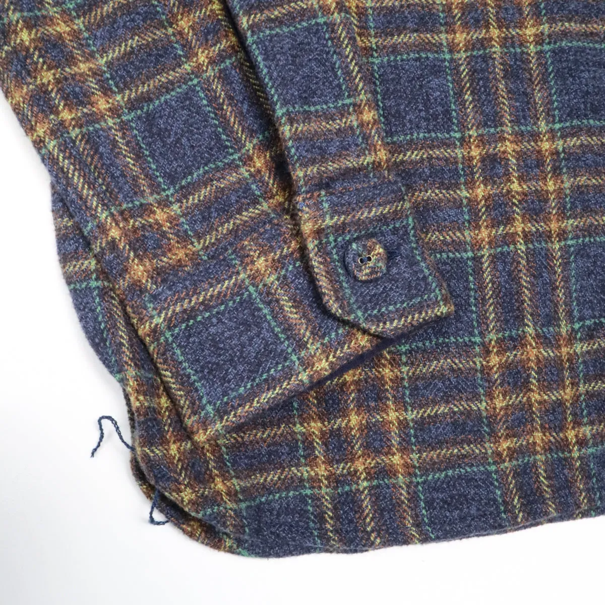 Cotton Tweed Check Double Pocket Shirt Navy sold by Brooklyn Clothing Co. product image thumbnail 4