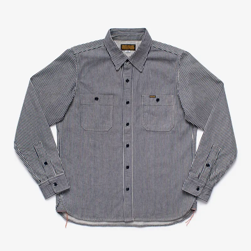 IHSH-274-IND 12oz Hickory Stripe Work Shirt Indigo sold by Brooklyn Clothing Co.