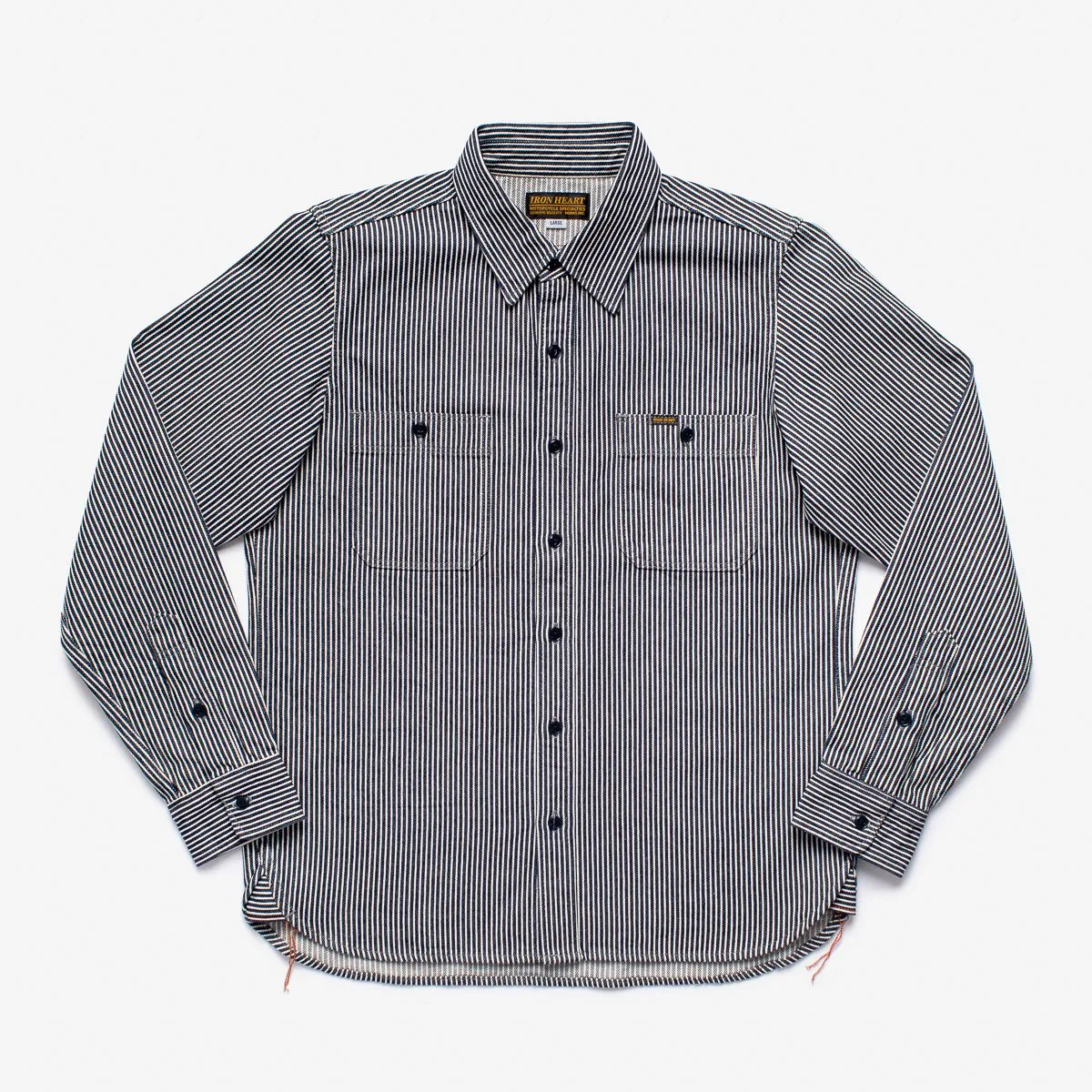 IHSH-274-IND 12oz Hickory Stripe Work Shirt Indigo sold by Brooklyn Clothing Co.