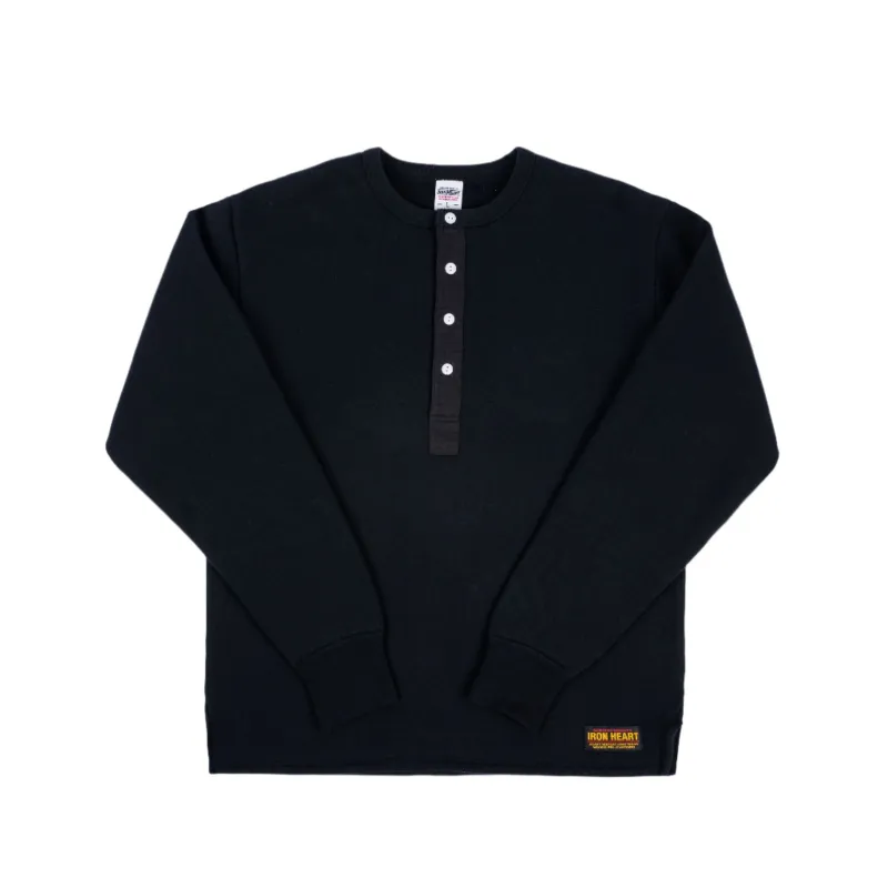 IHTL-2401-BLK 11oz Henley Long Sleeved Sweater Black sold by Brooklyn Clothing Co.