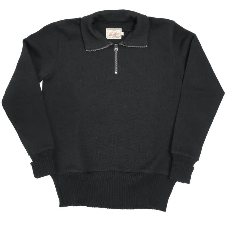 1/4 Zip Moto Sweater Black sold by Brooklyn Clothing Co.