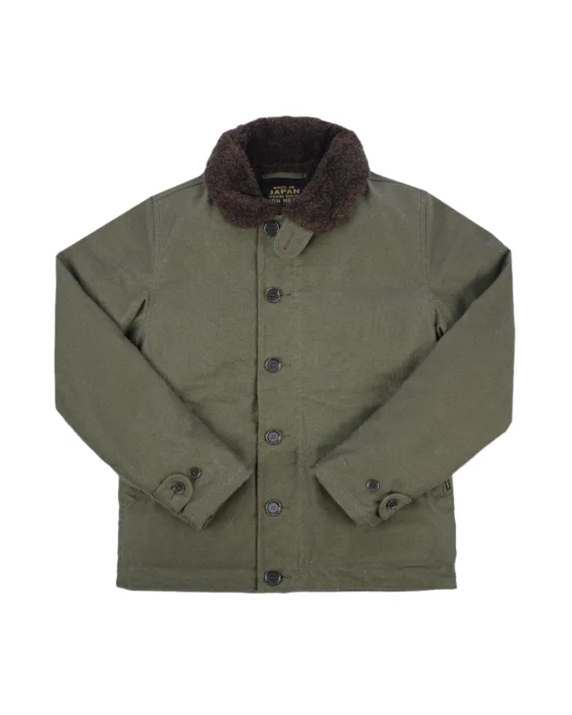 IHM-37-GRN Oiled Whipcord N1 Deck Jacket Army Green sold by Brooklyn Clothing Co.