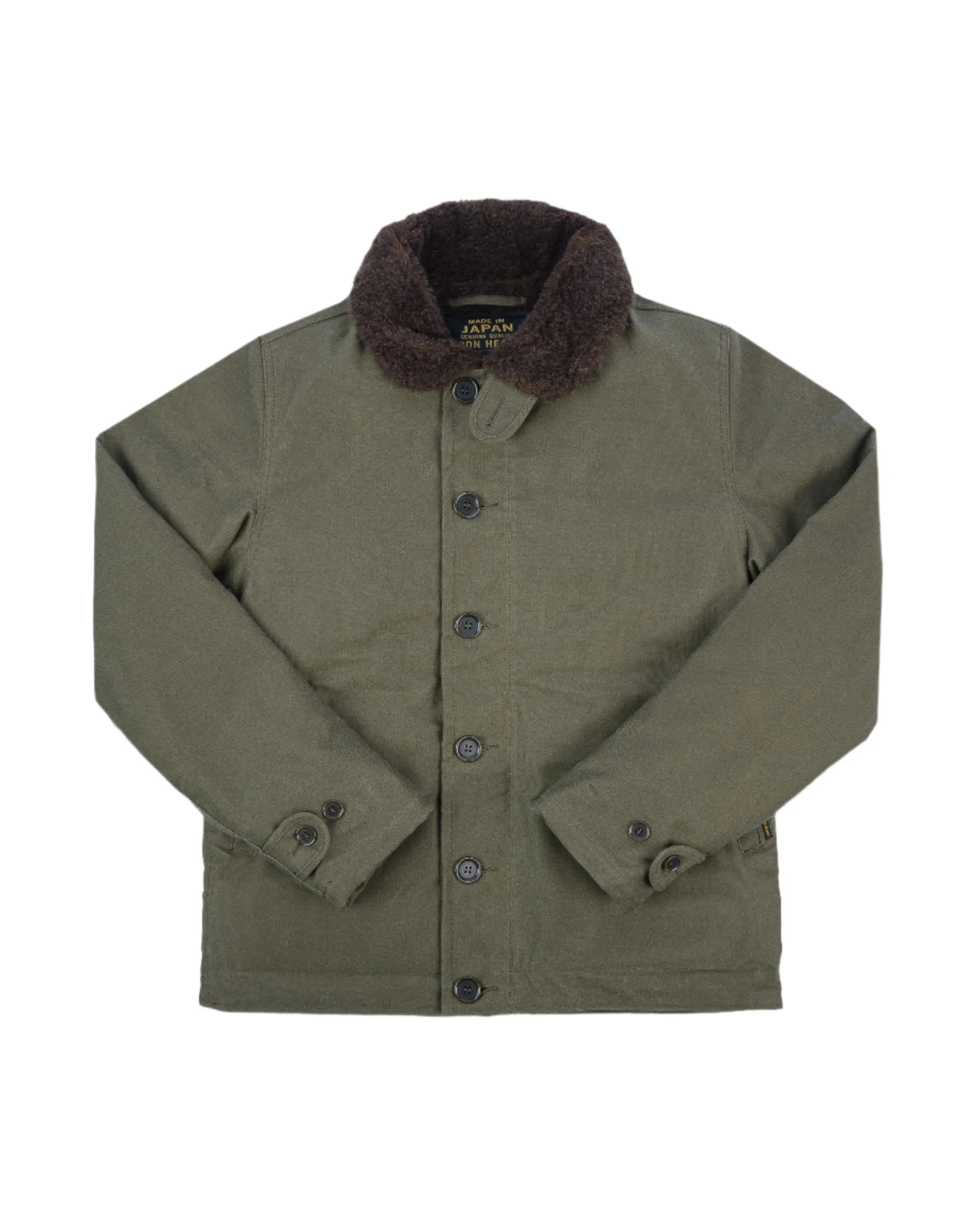 IHM-37-GRN Oiled Whipcord N1 Deck Jacket Army Green sold by Brooklyn Clothing Co.