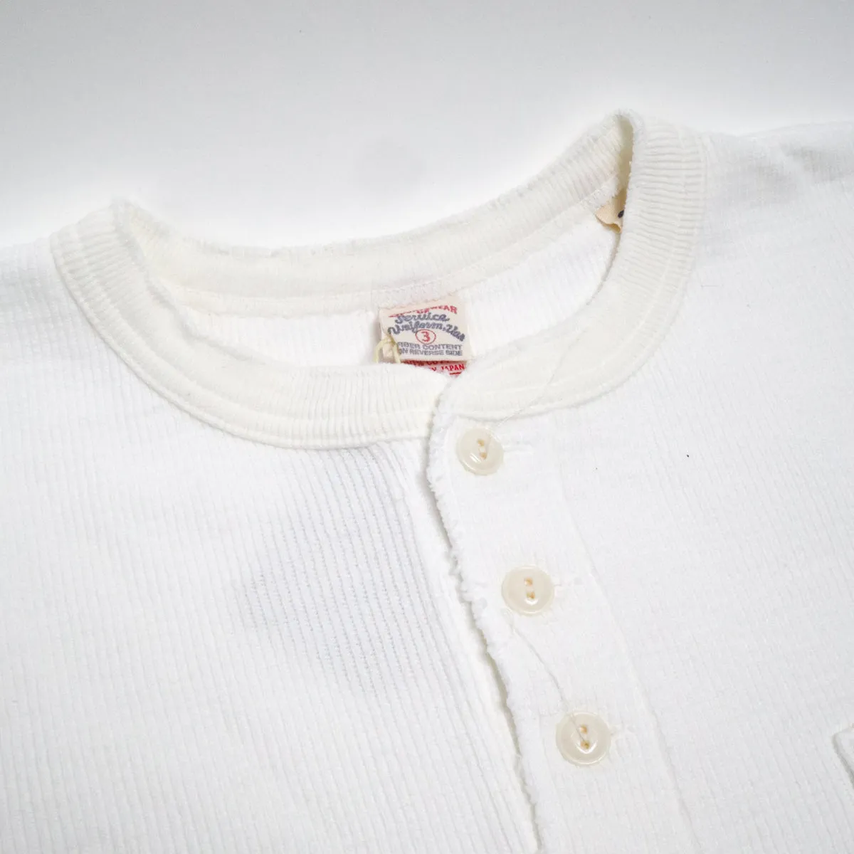 Single Rib Henley Neck Long Sleeve White sold by Brooklyn Clothing Co. product image thumbnail 2