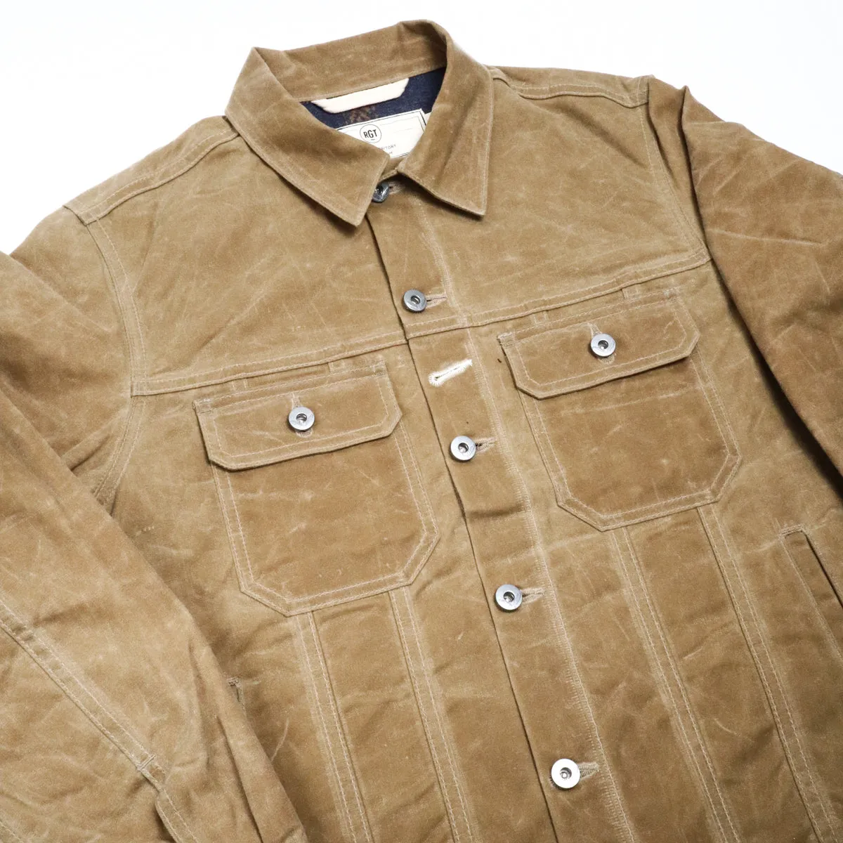Lined Cruiser Jacket Waxed Tan sold by Brooklyn Clothing Co. product image thumbnail 3
