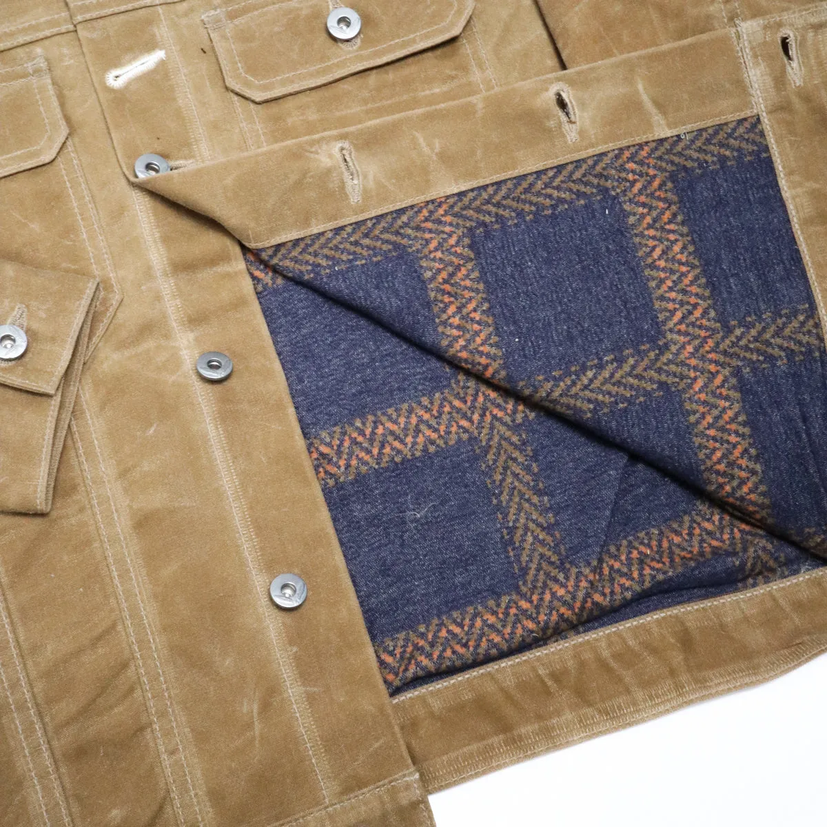 Lined Cruiser Jacket Waxed Tan sold by Brooklyn Clothing Co. product image thumbnail 4