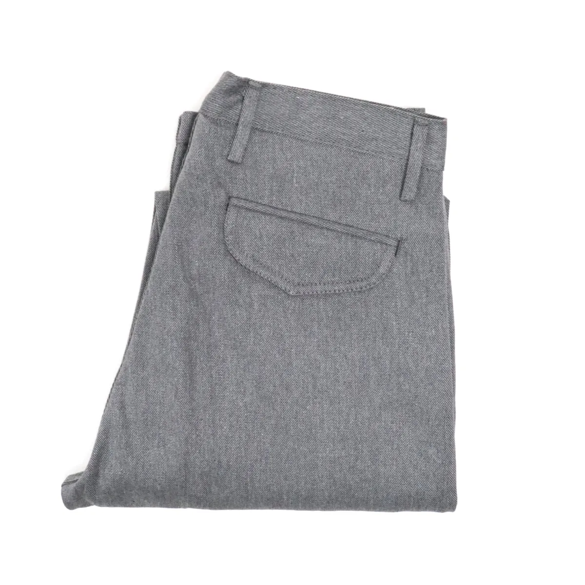 Officer High Trouser 12oz Heather Grey Selvedge Denim sold by Brooklyn Clothing Co.