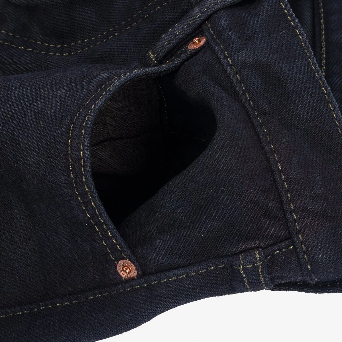 IH-666s-21OD 21oz Selvedge Denim Slim Straight Indigo Overdyed Black sold by Brooklyn Clothing Co. product image thumbnail 3