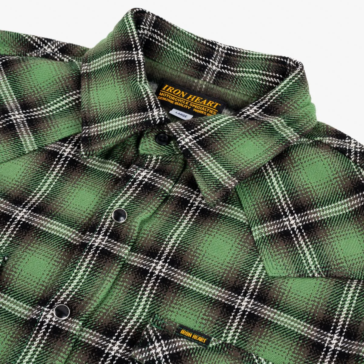 IHSH-405-GRN 12oz Ultra Heavy Flannel Check Western Shirt Green sold by Brooklyn Clothing Co. product image thumbnail 2