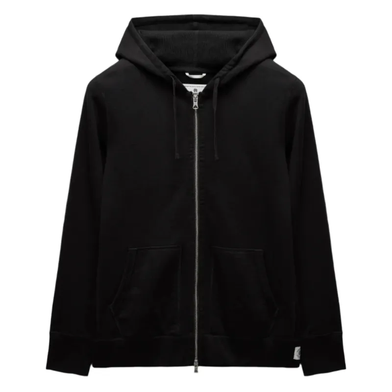 Midweight Terry Slim Zip Hoodie Black sold by Brooklyn Clothing Co.