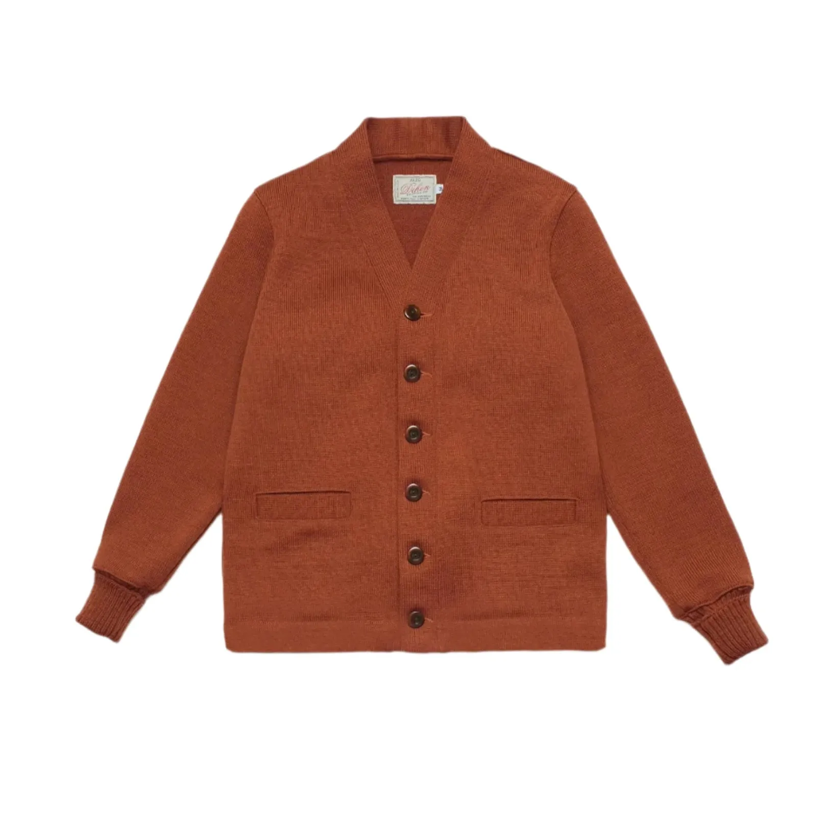 Classic Cardigan Sweater Burnt Orange sold by Brooklyn Clothing Co.