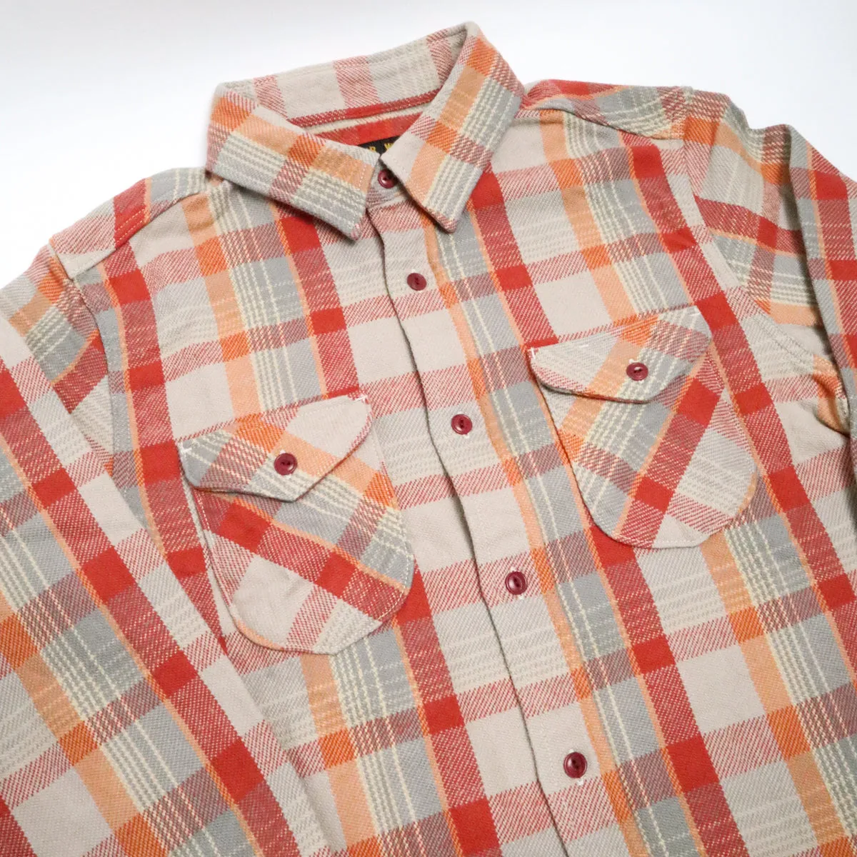 Heavy Flannel Shirt Orange sold by Brooklyn Clothing Co. product image thumbnail 3