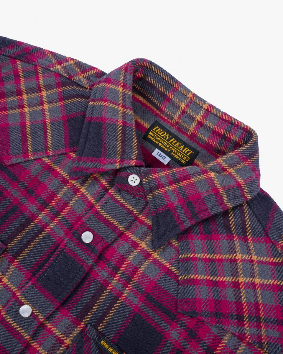 IHSH-403-GRY 11oz Ultra Heavy Flannel Line Check Western Shirt Grey sold by Brooklyn Clothing Co. product image thumbnail 2